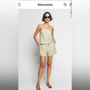 Reformation Spritz linen top & Zoey linen bottom